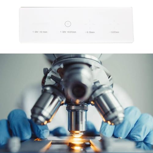 Ausi 0,01 mm Kalibriermikroskop-Objektträger – Mikrometer-Linealplatte aus optischem Glas mit Fadenkreuz und Kalibrierpunkten zur Prüfung der Genauigkeit von Mikroskopen und Kameras