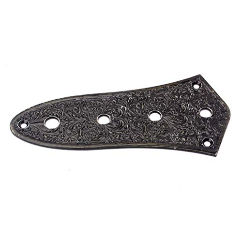 Artibetter 4-Hole Jazz Bass Control Plate Vintage Alloy Jazz Bass Parts (Black) #TOP4