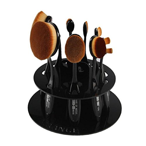 Kingfansion 10 Hole Oval Makeup Brush Holder Drying Rack Organizer Cosmetic Shelf Tool by kingfansion