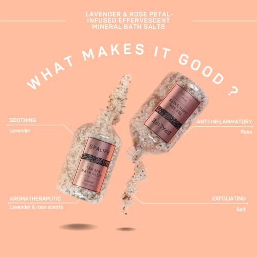 Spalife Soothing Petal-Infused Effervescent Mineral Bath Salts - 2 Pack 17.6 Oz. Ea (Lavender & Rose) Clear #TOP3