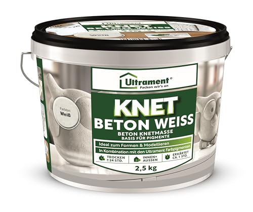 Ultrament Knet Beton Weiß 2,5 kg | modellierbare Beton‑Knetmasse für...