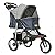 VIAGDO Premium Heavy Duty Pet Stroller for Small Medium Dogs & Cats, 3-Wheel Cat Stroller, Foldable Dog Stroller with Suspension System/Link Brake/One-Hand Fold, Max. Loading 55 LBS (Blue&Grey)