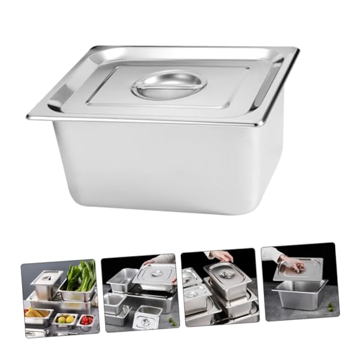 Plats buffet acier rectangulaires Cabilock x2 avec couvercle pour réceptions - 5