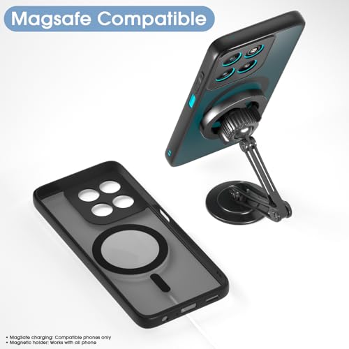 Image of Amazon Basics Back Cover for Motorola Moto G67 Power 5G / G57 Power 5G Compatible with Mag-Safe Smoke Back | Shockproof Design | Hard Transparent Back Case (Black Smoke Mag-Safe)