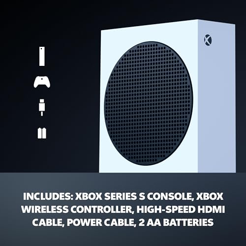 xbox series s - all digital gaming console - 512gb ssd - includes xbox wireless controller - 120fps - robot white