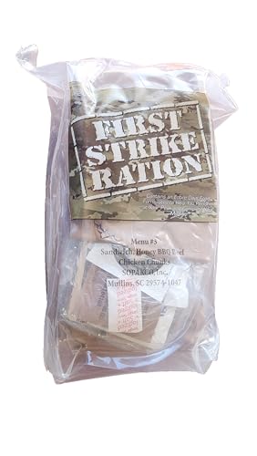 First Strike Ration FSR - 24hr Meals Ready To Eat Military Surplus (Menu 3 - Honey BBQ Beef Sandwich And Lemon Pepper Tuna)