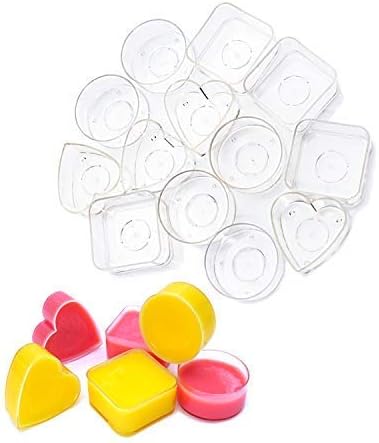 DGQ 30PCS Clear Plastic Tealight Cup Heat-Resistant Tea Light Holders Containers for Anniversary Votive Candle DIY Mold Tool