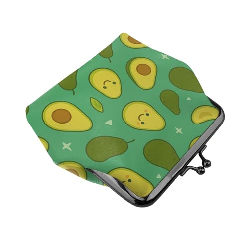 Pu Leather Buckle Coin Purse Kawaii Avocados Girls Kiss-Lock Change Purse Wallets3