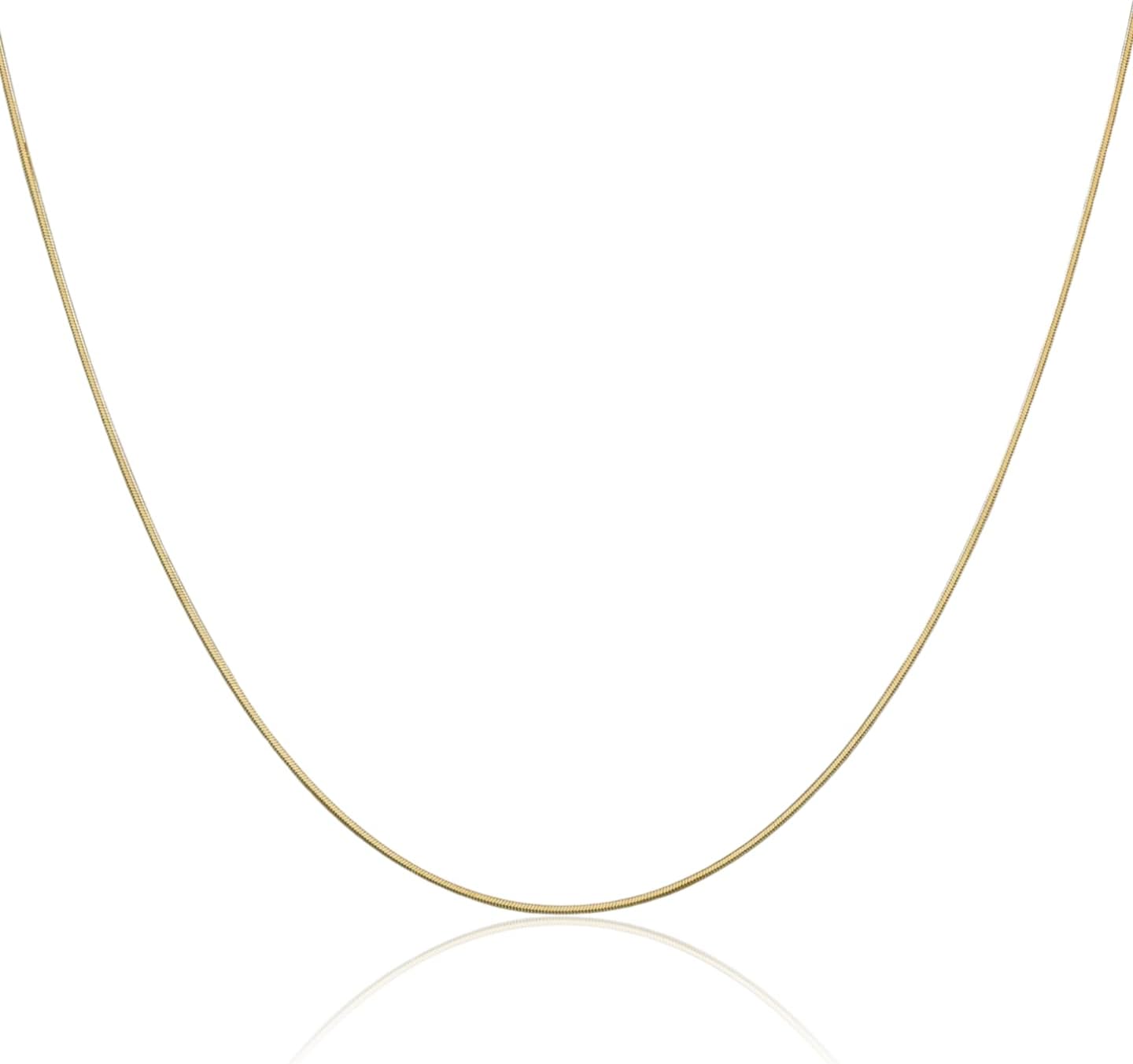 IceCarats 14K Solid Yellow Gold 0.6mm Dainty Octagonal Snake Chain Necklace Diamond Cut