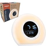 Grundig Despertador Luminoso - Despertador Conectado con Radio y Bluetooth - Lámpara con Pantalla LED - Lámpara de Noche - Blanco