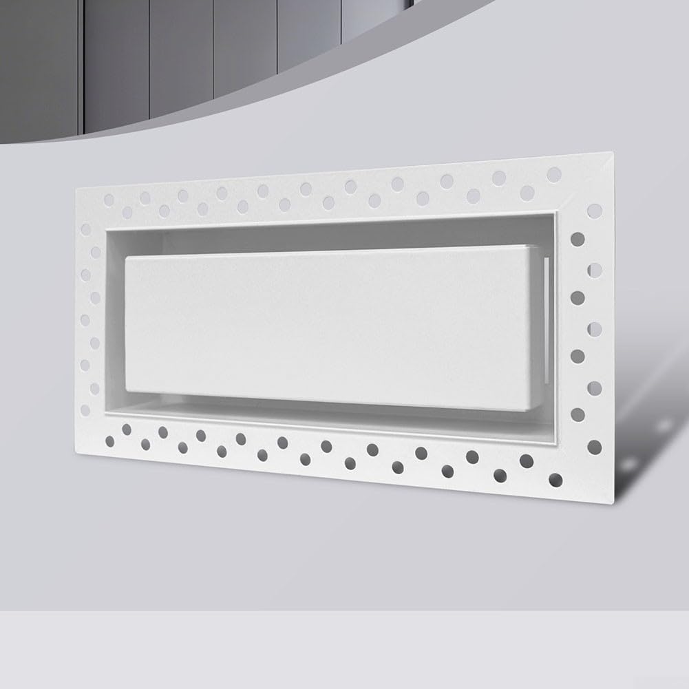 Aluminium-Wandlüftungsabdeckung für Standard für Trockenbau-Lüftungsausschnitte, Luftregistergitter mit sauberem Kantenprofil und gleichmäßiger Luftverteilung (15,2 x 25,4 cm)