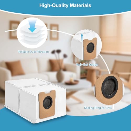 Image of WAIKAS 20 Pack C20 C10 Vacuum Bags for Eufy Omni C20, C10 Robot Vacuum Cleaners - Large Capacity Replacement Accessories