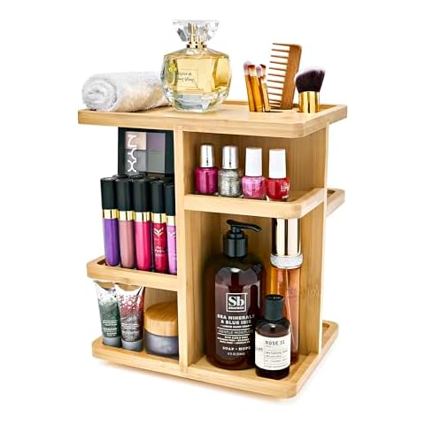 Sorbus Bamboo 360° Makeup Storage Carousel Cover