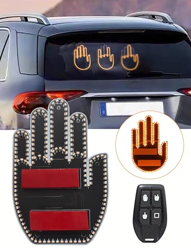 ALDST LED Finger Light for Car with Remote Hand Gesture Light for Road Rage Fun Accessories with 3 Modes Ideal Gift for Drivers