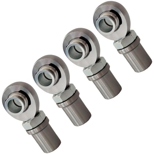 GaiRen 7/8” Heim Joints Rod End Kit, 0.875” Chromoly Joints Panhard Kit Right and Left Hand Thread with Jam Nut and Bung (2 Pair)