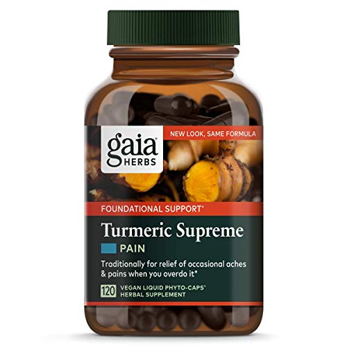 Gaia Herbs, Turmeric Supreme Pain, Herbal Pain Supplement with Curcumins, Vegan Liquid Capsules, 120 Count