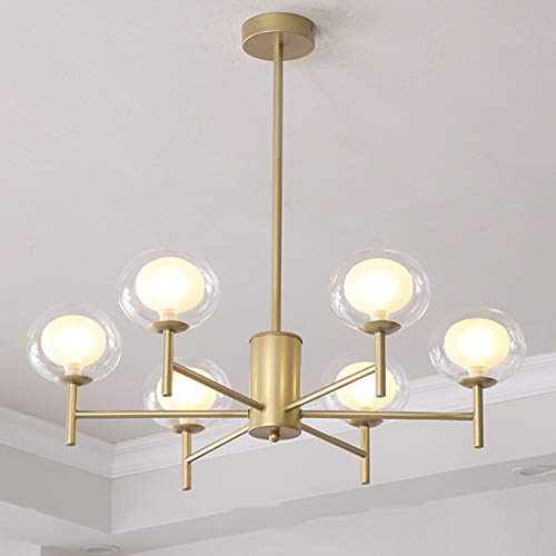 Chandelier vintage or et bronze au design architectural pur