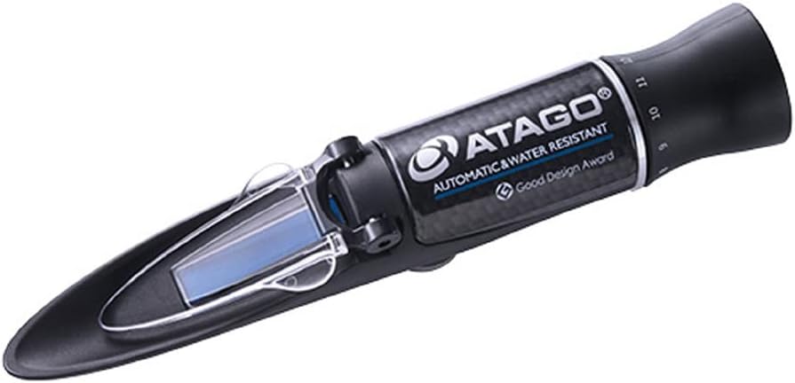 Atago 2481 MASTER-S28 (Alpha) Hand-Held Salinity Refractometer, Automatic Temperature Compensation, Brix 0.0 to 28.0%