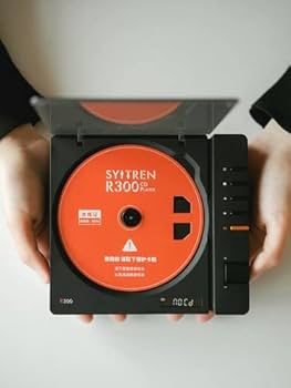 Syitren CDプレーヤーR300レトロBTリスニングアルバムピュアCDプレーヤーポータブル (ブラック)