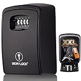 Iron Lock&reg; Key Lock Box XXL Wall Mount &ndash; Waterproof Outdoor Key Safe with Heavy-Duty Metal Body &...