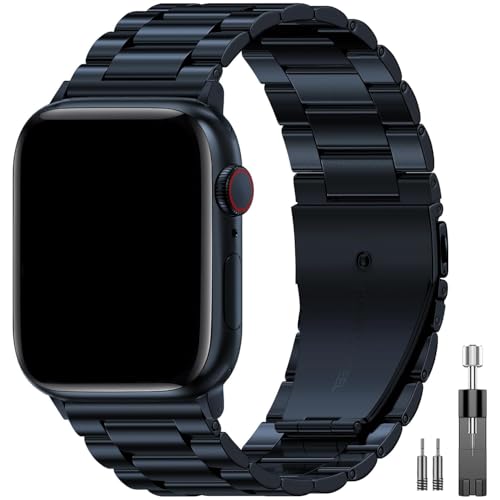 EPULY Compatible with Apple Watch Band 49mm 45mm 44mm 42mm 41mm 40mm 38mm, Business Stainless Steel...