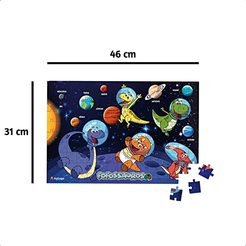 QUEBRA-CABEÇA CARTÃO FOFOSSAUROS PLANETAS 150 PÇS