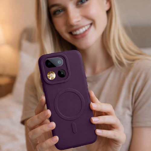 Image of Back Cover Compatible with Realme 16 Pro 5G | MagFit Ring Design (Non-Magnetic) | Shockproof Case | Anti-Slip Grip | Raised Camera Edges | Slim Protective Case for Realme 16 Pro 5G (Purple)
