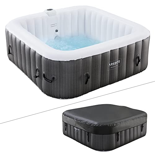 Arebos-Whirlpool-inflable-interior-y-exterior-185-x-185-cm-6-personas-130-boquillas-de-masaje-con-calefaccion-910-litros-Incluye-cubierta-Bubble-Spa-Wellness-Masaje Arebos-Whirlpool-inflable-interior-y-exterior-185-x-185-cm-6-personas-130-boquillas-de-masaje-con-calefaccion-910-litros-Incluye-cubierta-Bubble-Spa-Wellness-Masaje
