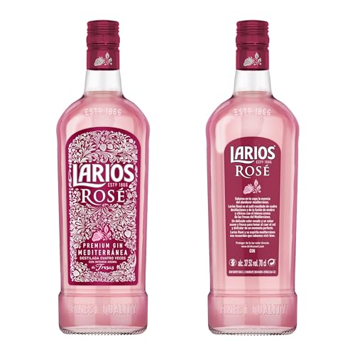 Larios Rosé Premium Gin | mediterraner Premium Gin mit fruchtig-süßem Erdbeergeschmack | perfekt für Longdrinks und Cocktails | 37.5 % vol | 700 ml