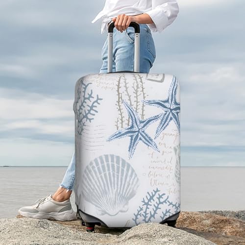 Seashell Starfish Suitcase Cover Fashion Luggage Covers Anti-Scratch Elastic Lightweight Protector For Travel Outdoor Large4