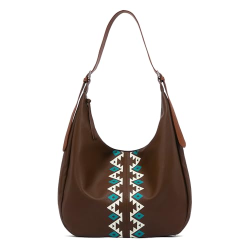 Image of NEWBELLA Women's Hobo Purse - Faux Leather Shoulder Bag & Tote Handbag, Spacious Work Bag for Commute & Daily Use (Coffee-Large Hobo)