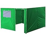 Eurmax Full Zippered Walls for 10 x 10 Easy Pop Up Canopy Tent,Enclosure Sidewall Kit with Roller Up Mesh Window and Door,4 Walls ONLY,（Kelly Green）
