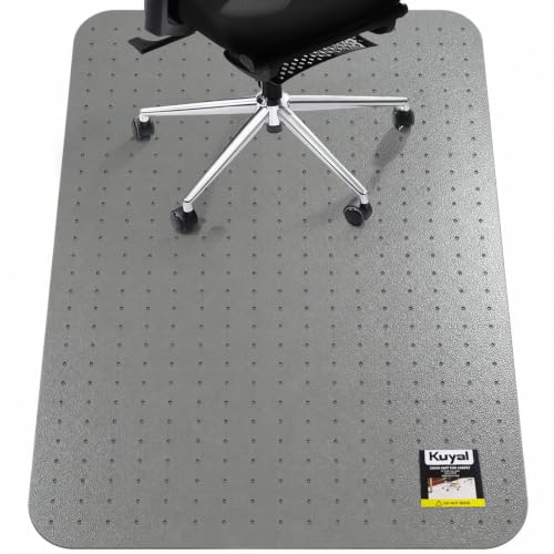Image of Kuyal Office Chair Mat for Carpet, Gray Heavy Duty Computer Chair Mat | 36''x48'', Under Desk Protector Carpeted Floors Mat, Easy Chair Movement,Ship Flat, Gray