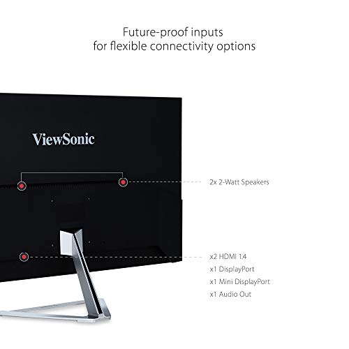Product Image 1: ViewSonic VX3276-2K-MHD 32 Inch Frameless Widescreen IPS 1440p Monitor with HDMI DisplayPort and Mini DisplayPort