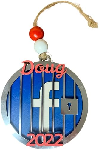 Facebook Jail Personalized Ornament/Wooden Ornament/Unique Ornament/Ornament Exchange/Facebook Christmas/Handmade Ornament / 2022