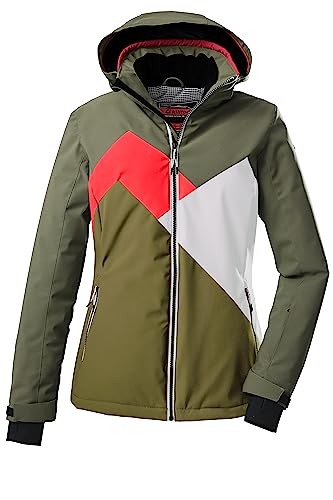 killtec Damen Skijacke/Funktionsjacke mit abzippbarer Kapuze und Schneefang KSW 83 WMN SKI JCKT, oliv, 40, 38622-000