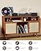 Record Player with Two External Speakers Belt-Drive Turntable for Vinyl Records Dual Stereo Speakers Vintage LP Players Support 3 Speed Wireless Playback AUX Headphone Input Auto Stop Wood Brown