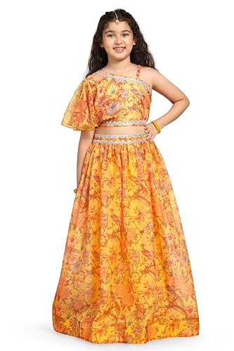 Image of Fashion Dream Girl's Silk Blend Readymade Lehenga Choli Set |Lehenga Choli for Girls|Ethnic Wear|Kids Lehenga