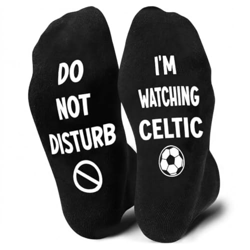 Image of Nhemeylp Funny Socks Celtic FC Gifts for Men, Do Not Disturb, I'm Watching CELTIC Novelty Socks, Premium Breathable Cotton Socks Football Gifts for Fans
