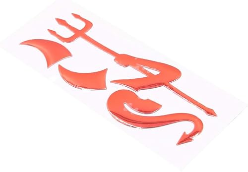 Miniatura 4 de Calcomanía reflectante 3D con diseño de cuernos de demonio para automóvil, color plateado, impermeable, autoadhesiva, decoración para automóviles,