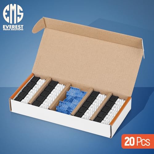 Image of Everest 90 Degree RJ45 Cat5e Keystone Jacks Slim Profile 20-Pack Black