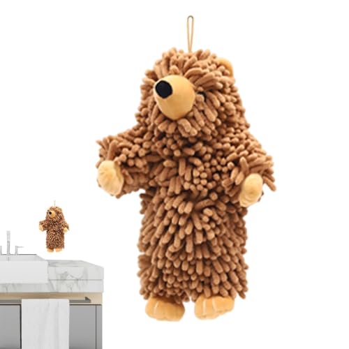 Toallas de felpa decorativas tipo felpilla para baño y cocina con oso infantil 2