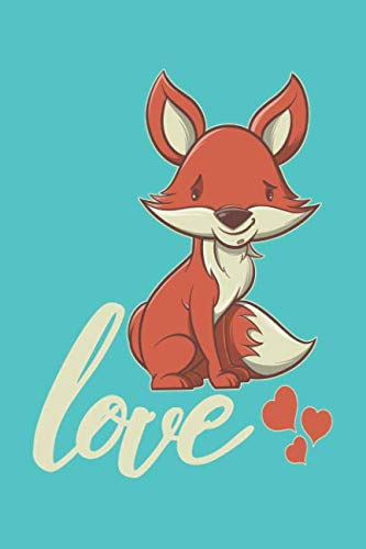 Love: Fox Journal Notebook Diary: 120 Lined, Wide Rule Pages