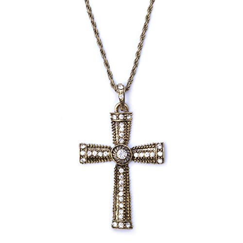 Bristol Novelty BA921 Jeweled Cross Necklace, Unisex-Adult, One Size Halloween, World Book Day