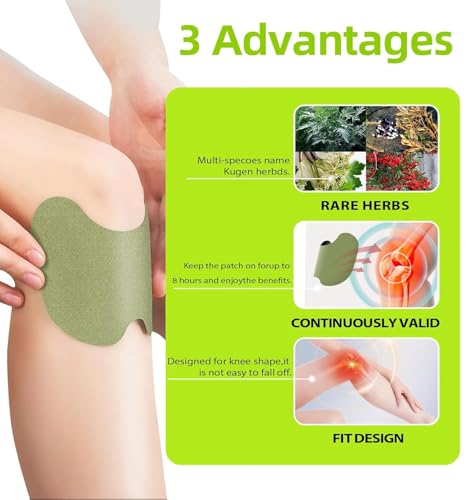 Image of Herbal Knee Pain Relief Patches (40 pcs) Arthritis Inflammation Patch Sticker with Natural Wormwood Extract for Knee, Joint, Back, Neck Pain | Instant Relief | 8-12 Hours Long-Lasting (BG20)