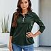 Golf Shirts for Women Summer 3/4 Sleeve Quick Dry Tennis Womens Polo Collared Henley Neck Button Down Gym Shirts Women Loose Fit Solid Plain Athletic Going Out Top Dark Green 3XL