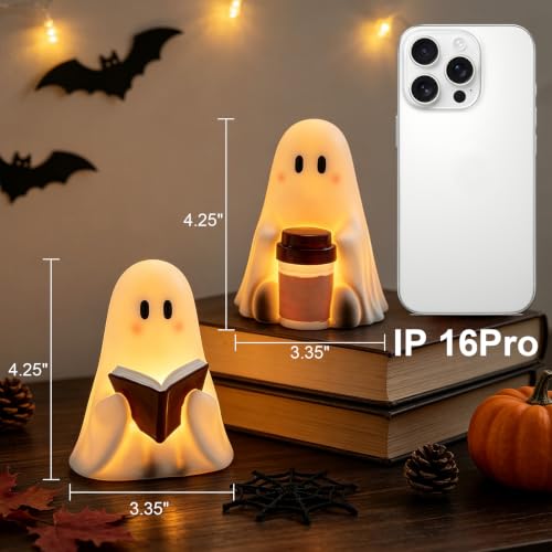 Image of Wondise Cute Ghost Halloween Flameless Candles with 6hrs Timer