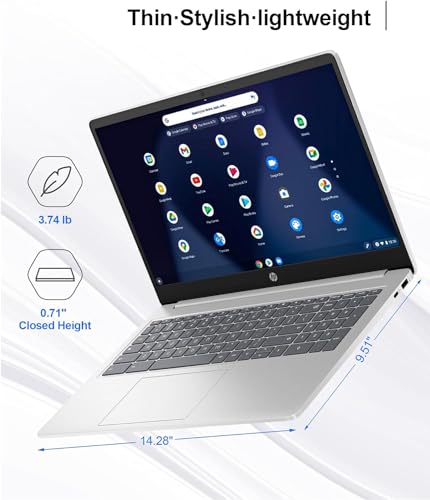 Image of HP 2023 Newest Chromebook Laptop Student Business, 15.6 inch HD Display, 8GB LPDDR5 RAM, 320GB Storage (64GB eMMC+256GB MSD), Quad-Core Intel Processor N200, Long Battery, Chrome OS, with Cleaning Brush