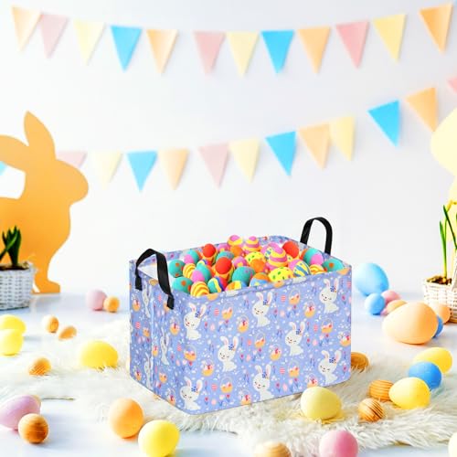 Image of Easter Eggs Gift Rectangle Rabbit Toy Shelf Basket Clothes Laundry Storage Box Storage Bins, Bunny Basket, Laundry Hamper with Handles