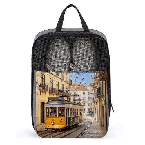 Lisbon Tram Shoe Bag with Mesh Waterproof Travel Organizer